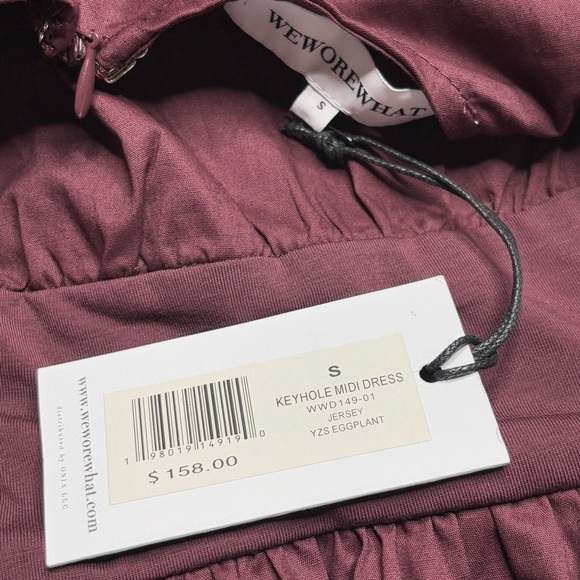 WEWOREWHAT Keyhole Midi Dress in Eggplant Size Small - Picture 11 of 12